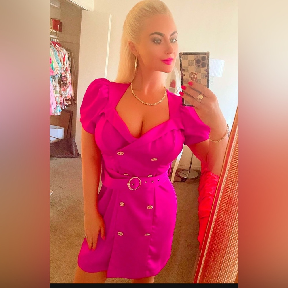Pink blazer dress